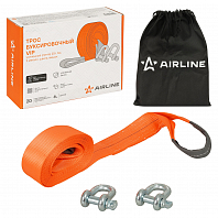 Трос VIP буксировочный усиленный (лента) 20 т, 6 м , 2 металл. шакла, с мешком МП-серия