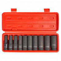 Набор головок ударн. 1/2" 78мм 10 пр. (10-24мм) пласт. кейс